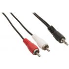 Stereo Kabel Jack Male naar 2x RCA male 1,5M