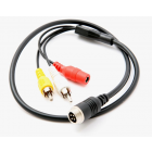 Câble adaptateur M-USE RCA mâle + alimentation - mâle à verrouillage à 4 broches