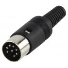 Connector 8p. DIN Male PVC Zwart