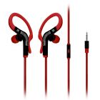 Snazzy In-Ear Sports Earbuds / Earpieces with hook (Red)