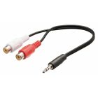 Stereo Audiokabel 3.5 mm Male - 2x RCA Female 0.20 m Zwart