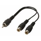 Subwooferkabel RCA Male - 2x RCA Female 0.20 m Zwart