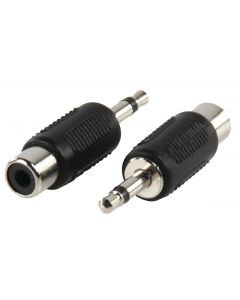 AC-001 Adaptateur Mono-Audio 3.5 mm Mâle - RCA Femelle Noir