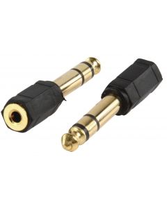 Stereo Audio Adapter 6.35 mm Male - 3.5 mm Female Black