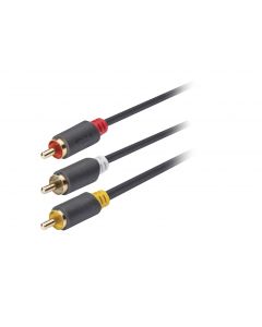 Composite Video Cable 3x RCA Male - 3x RCA Male 5.00 m Anthracite