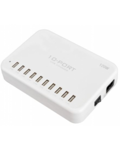 HUB1002 USB Hub - 10 poorten - USB Oplader 10x2.4A
