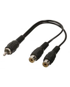 Subwooferkabel RCA Male - 2x RCA Female 0.20 m Zwart