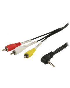 Composite Video kabel 3.5 mm jack Male - 3x RCA Male 1.50 m