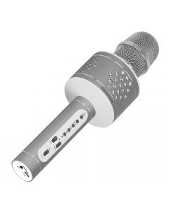 VocalMic-3 Draadloze Karaoke Microfoon met ingebouwde Luidspreker (Zilver)