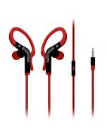 Snazzy Écouteurs intra-auriculaires de sport / écouteurs avec crochet (rouge)